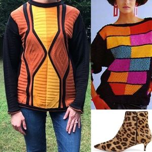 Vintage 1980s Italian Bergati sweater. Looks like Coogi.